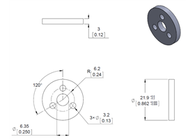 6 mm scooter wheel adapter with included hardware - washer dimensions
